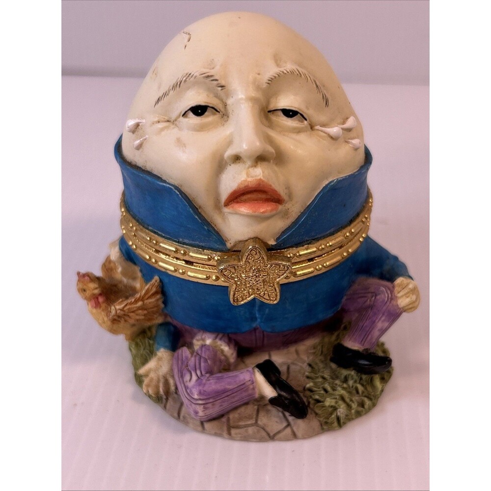 VTG Humpty Dumpty 1999 Ranger International Corp. Trinket Box Hand Painted Decor
